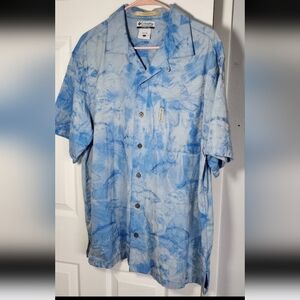 Columbia Sportswear Company River Lodge mens sz L short sleeve blue button down
